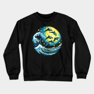 Dolphin starry night Crewneck Sweatshirt